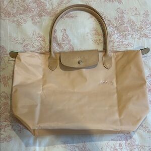 NWT Longchamp Le Pliage Large Tote in Blush Pink with Tan Handles